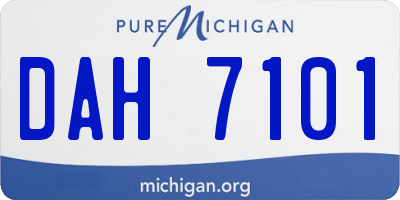 MI license plate DAH7101