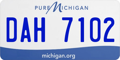 MI license plate DAH7102