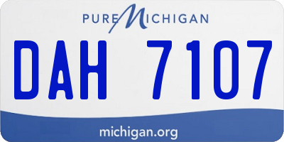 MI license plate DAH7107