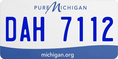 MI license plate DAH7112