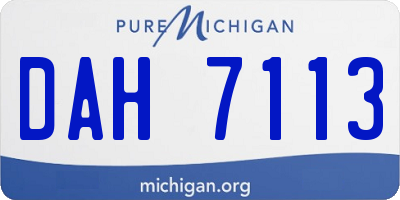 MI license plate DAH7113