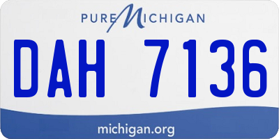 MI license plate DAH7136