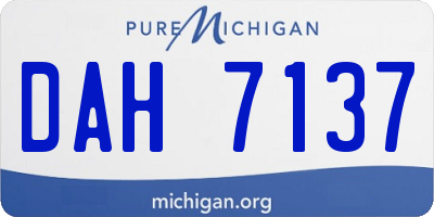 MI license plate DAH7137