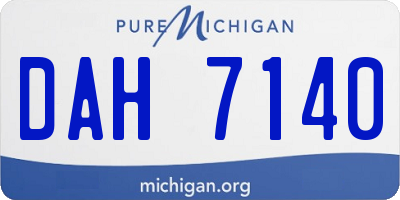 MI license plate DAH7140