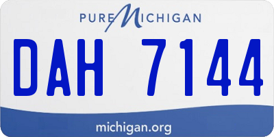 MI license plate DAH7144