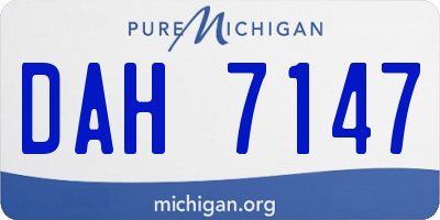 MI license plate DAH7147