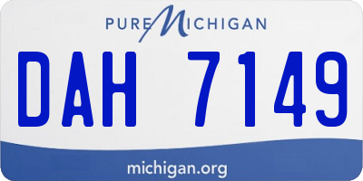 MI license plate DAH7149