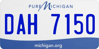 MI license plate DAH7150
