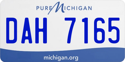 MI license plate DAH7165