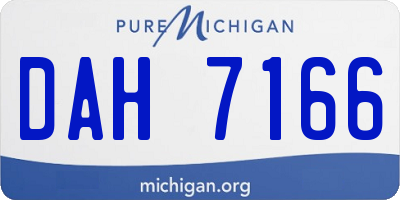 MI license plate DAH7166