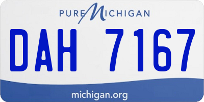 MI license plate DAH7167