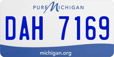 MI license plate DAH7169