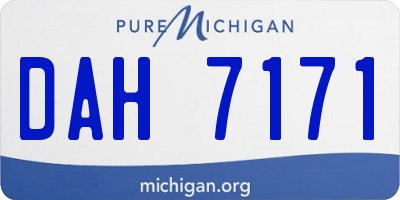 MI license plate DAH7171