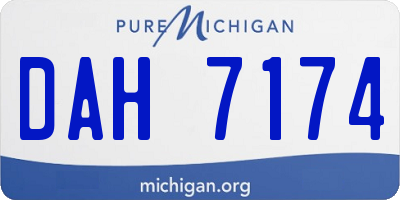 MI license plate DAH7174
