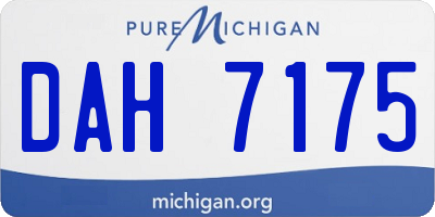 MI license plate DAH7175