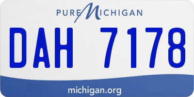 MI license plate DAH7178