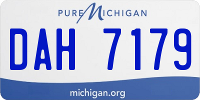 MI license plate DAH7179