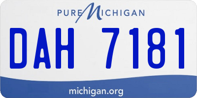 MI license plate DAH7181