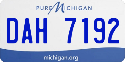 MI license plate DAH7192