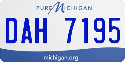 MI license plate DAH7195