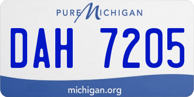 MI license plate DAH7205