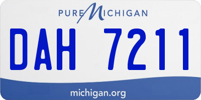 MI license plate DAH7211