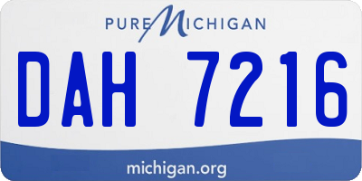 MI license plate DAH7216