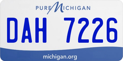 MI license plate DAH7226