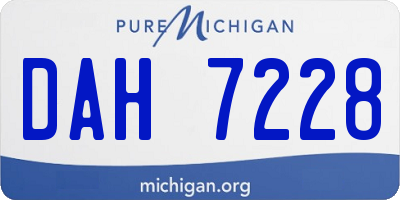 MI license plate DAH7228