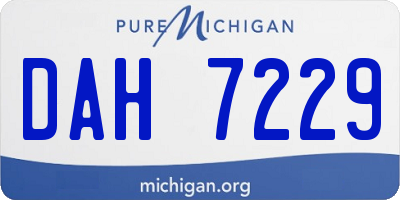 MI license plate DAH7229