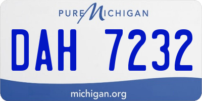 MI license plate DAH7232