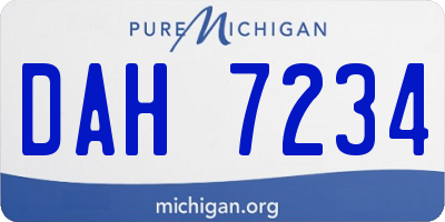 MI license plate DAH7234