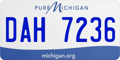 MI license plate DAH7236