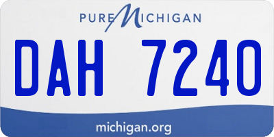 MI license plate DAH7240
