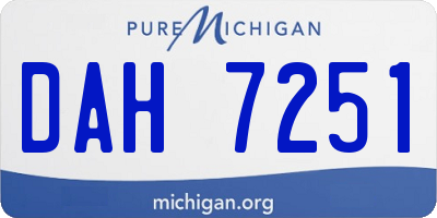 MI license plate DAH7251