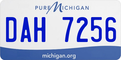 MI license plate DAH7256