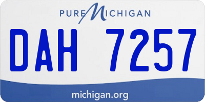 MI license plate DAH7257