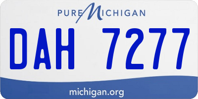MI license plate DAH7277