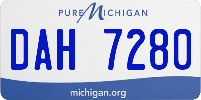 MI license plate DAH7280
