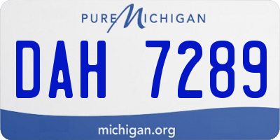 MI license plate DAH7289