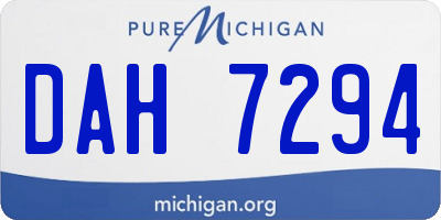 MI license plate DAH7294