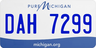 MI license plate DAH7299