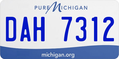 MI license plate DAH7312