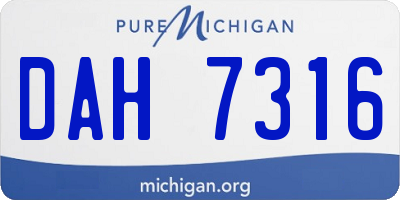 MI license plate DAH7316