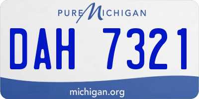 MI license plate DAH7321