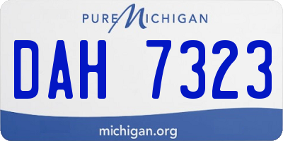 MI license plate DAH7323