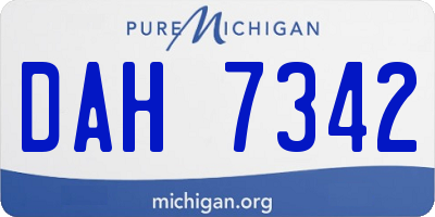 MI license plate DAH7342