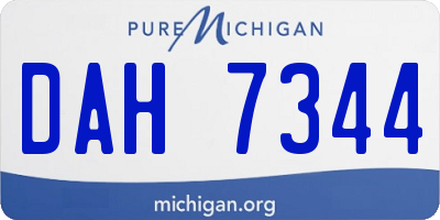 MI license plate DAH7344