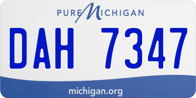 MI license plate DAH7347
