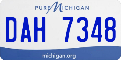MI license plate DAH7348